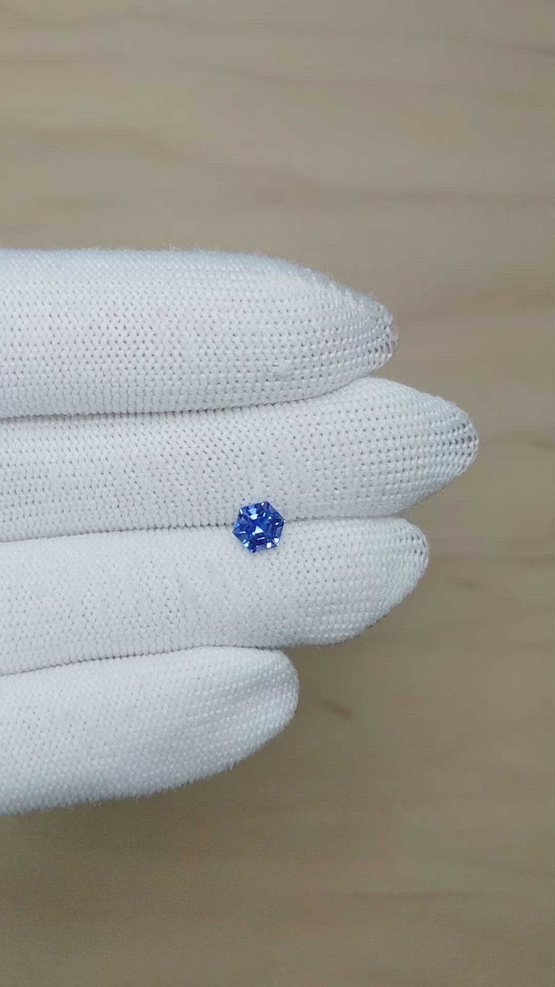 1.06 Ct. Blue Sapphire from Ceylon (Sri Lanka) Size Video