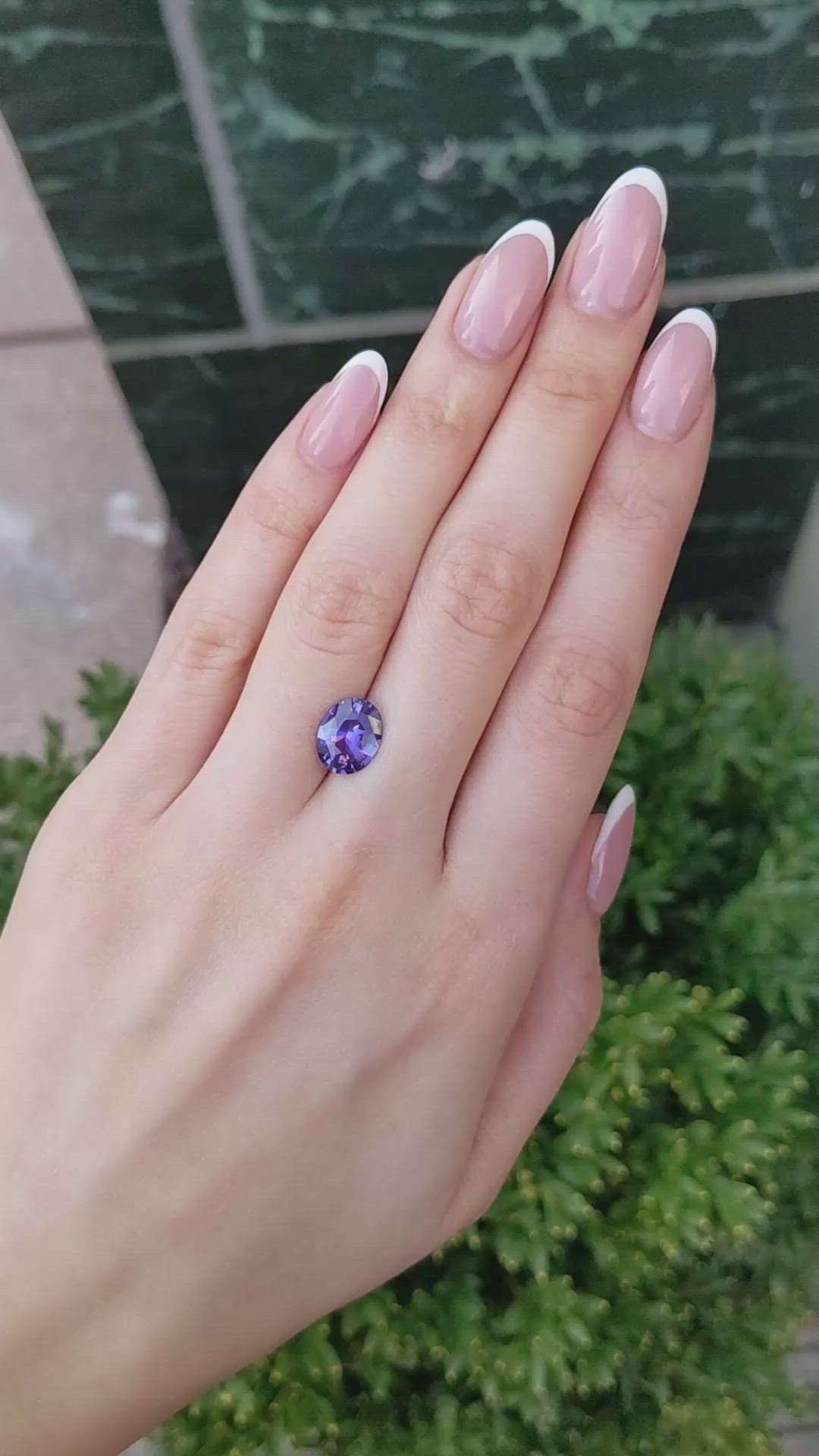 3.81 Ct. Bluish Purple Sapphire from Ceylon (Sri Lanka) Size Video