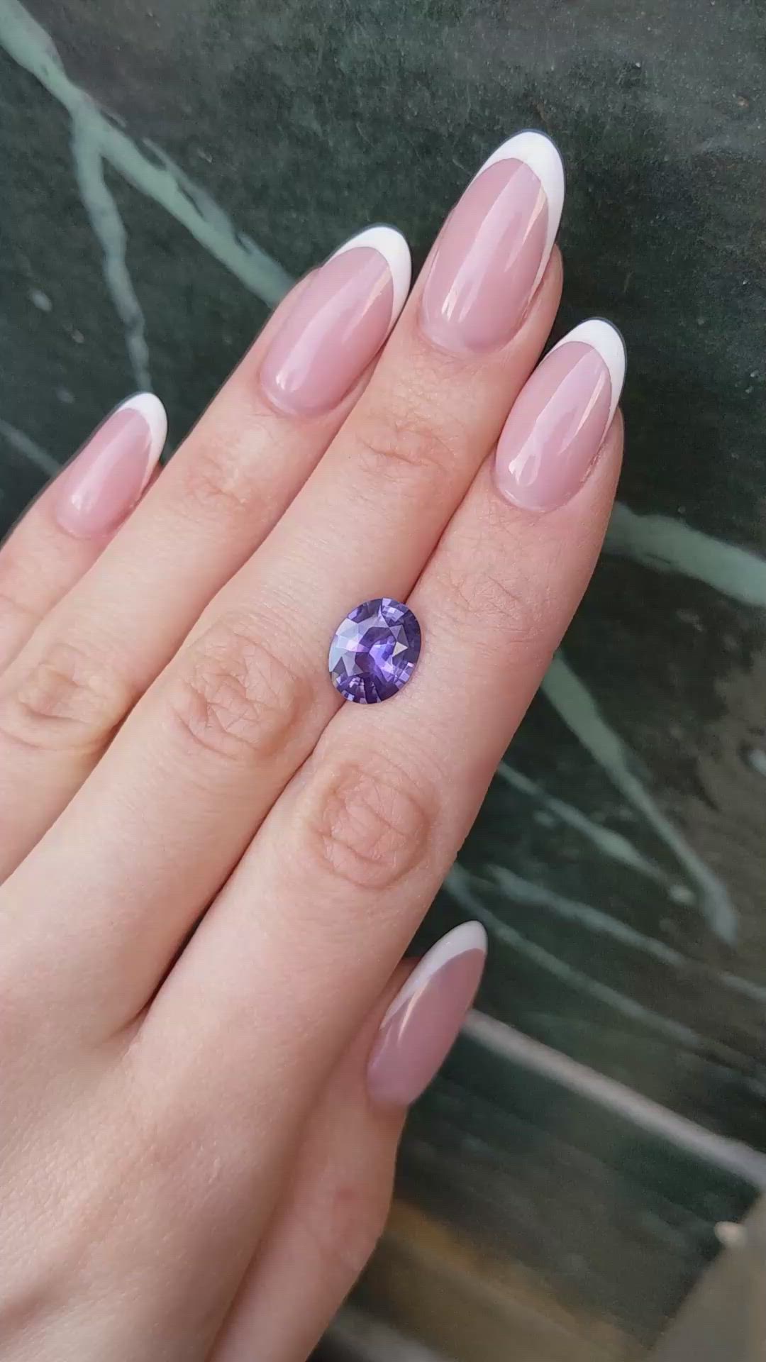 3.81 Ct. Bluish Purple Sapphire from Ceylon (Sri Lanka) Size Video