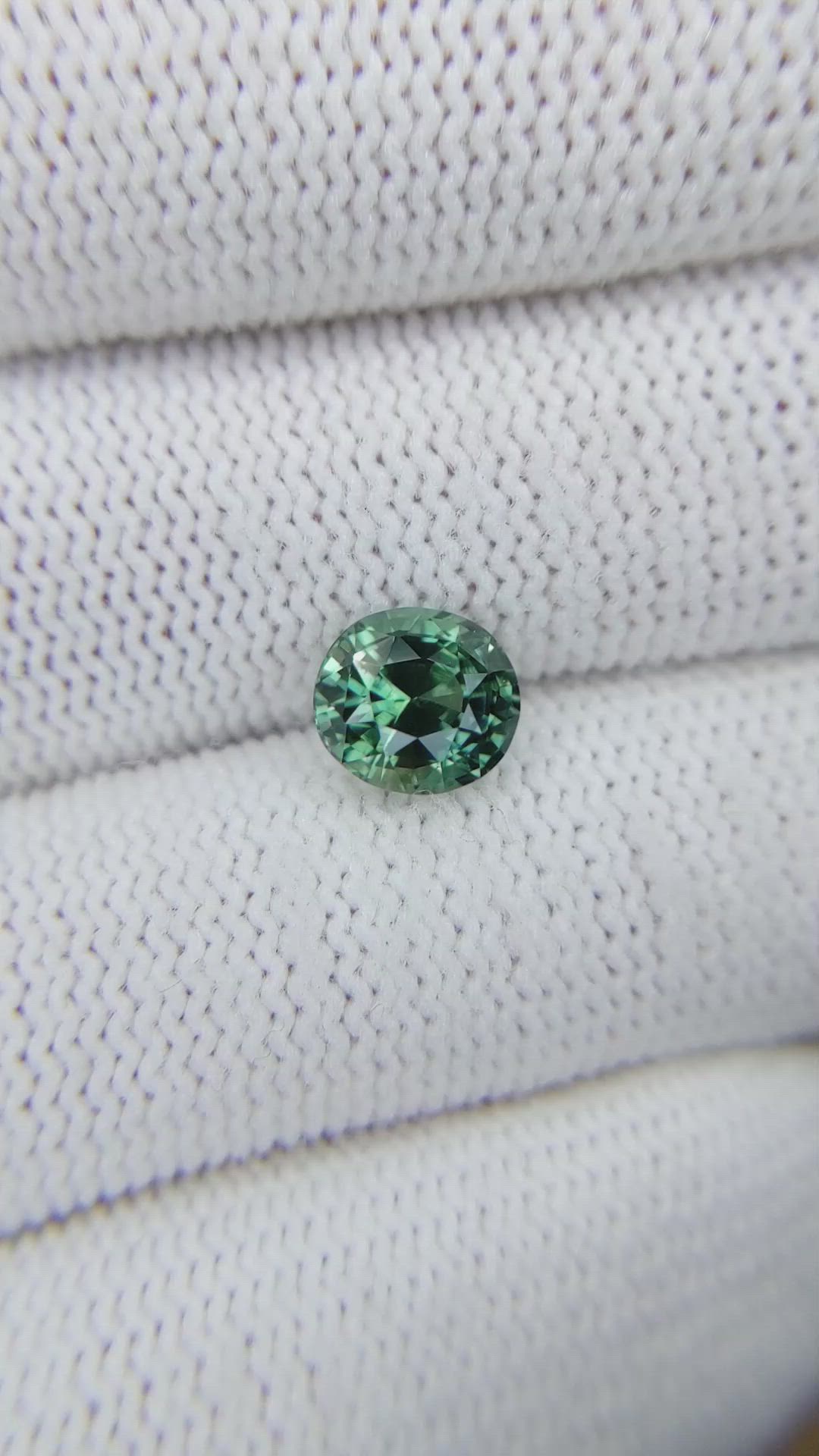2.08 Ct. Bluish Green Sapphire from Montana Size Video