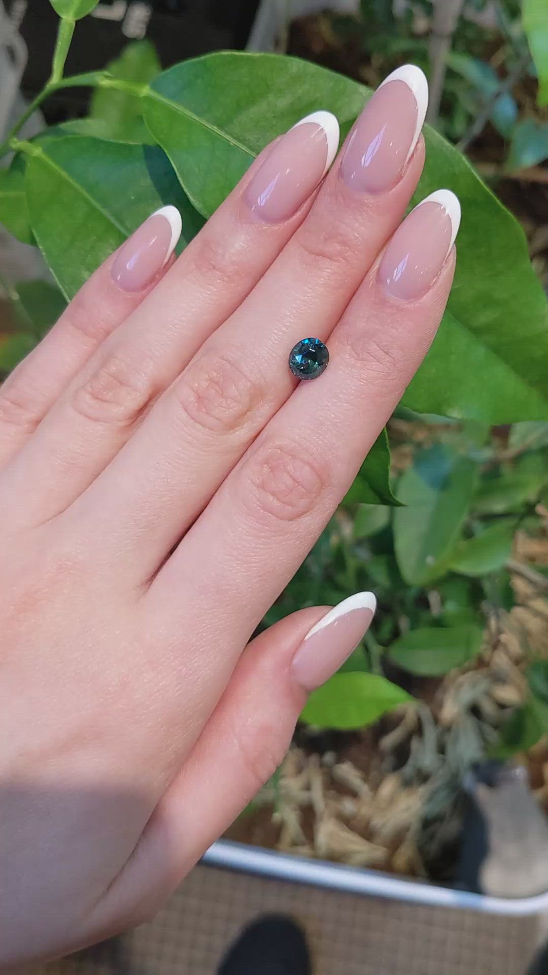 2.08 Ct. Bluish Green Sapphire from Montana Size Video