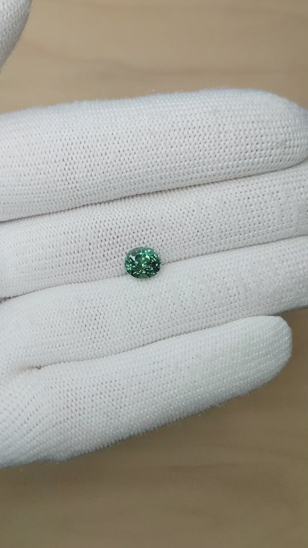 2.08 Ct. Bluish Green Sapphire from Montana Size Video