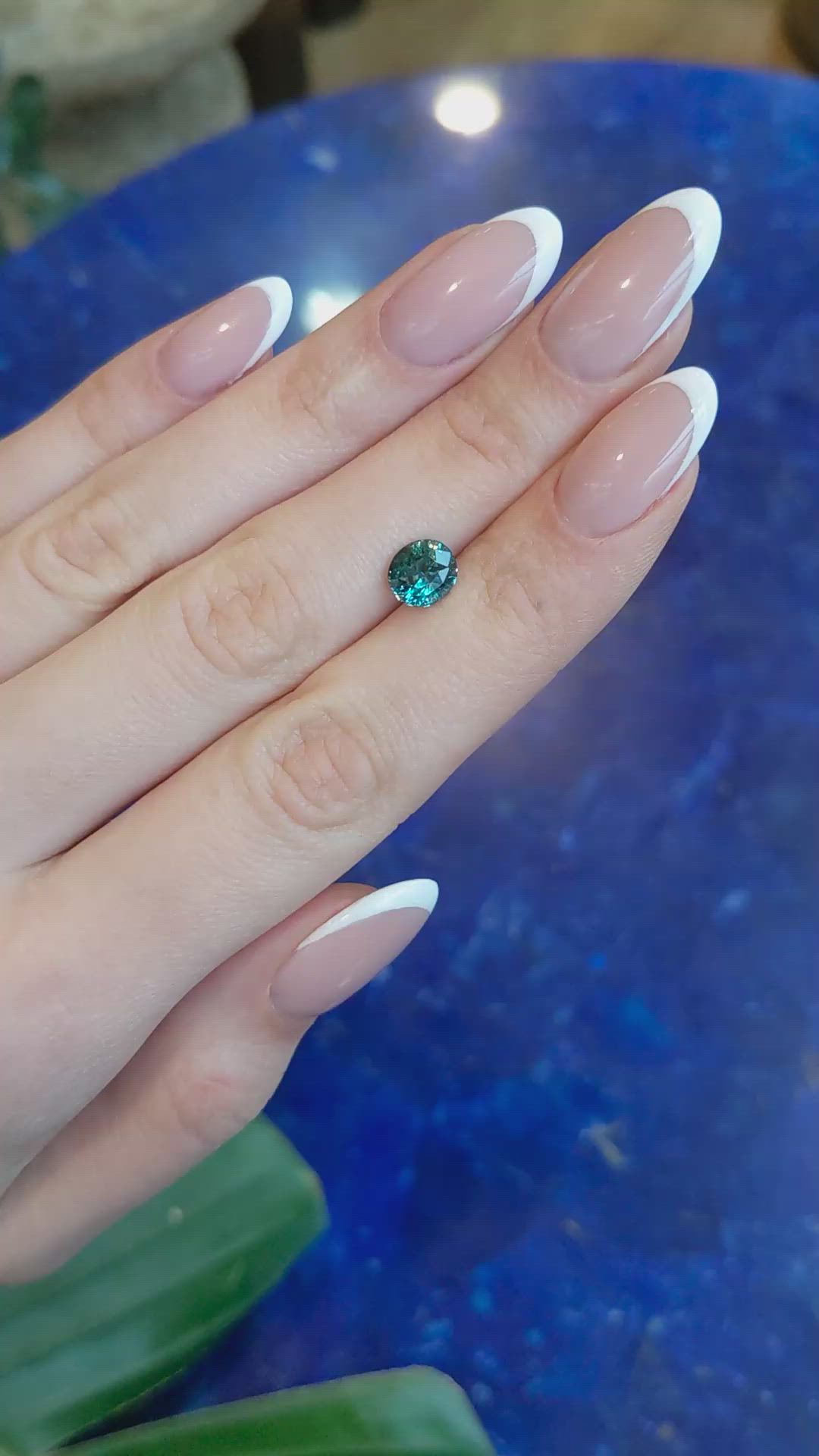 2.08 Ct. Bluish Green Sapphire from Montana Size Video