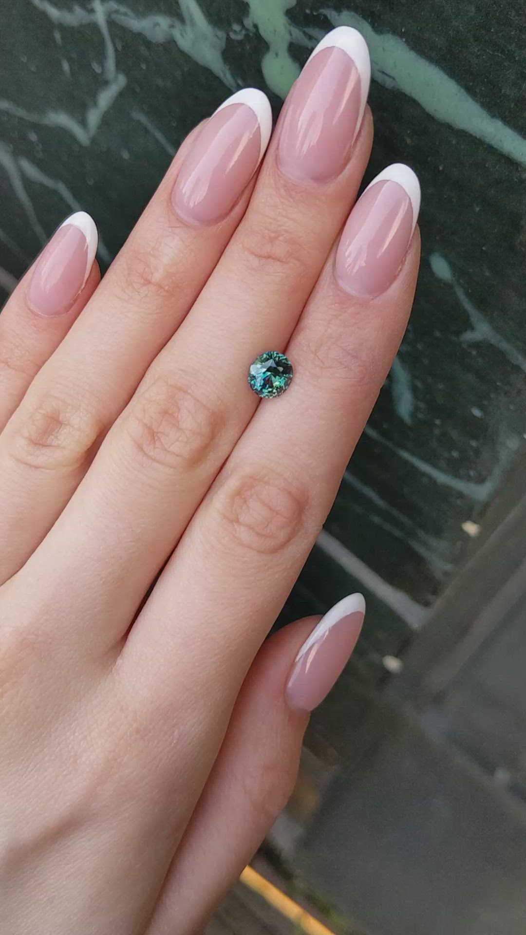 2.08 Ct. Bluish Green Sapphire from Montana Size Video