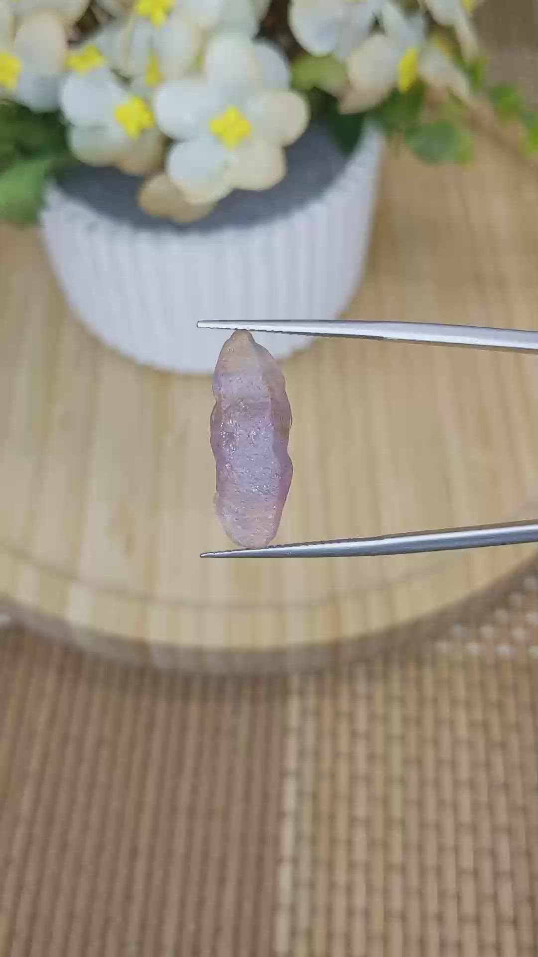 11.05 Ct. Purple Sapphire Crystal from Ceylon (Sri Lanka) Size Video