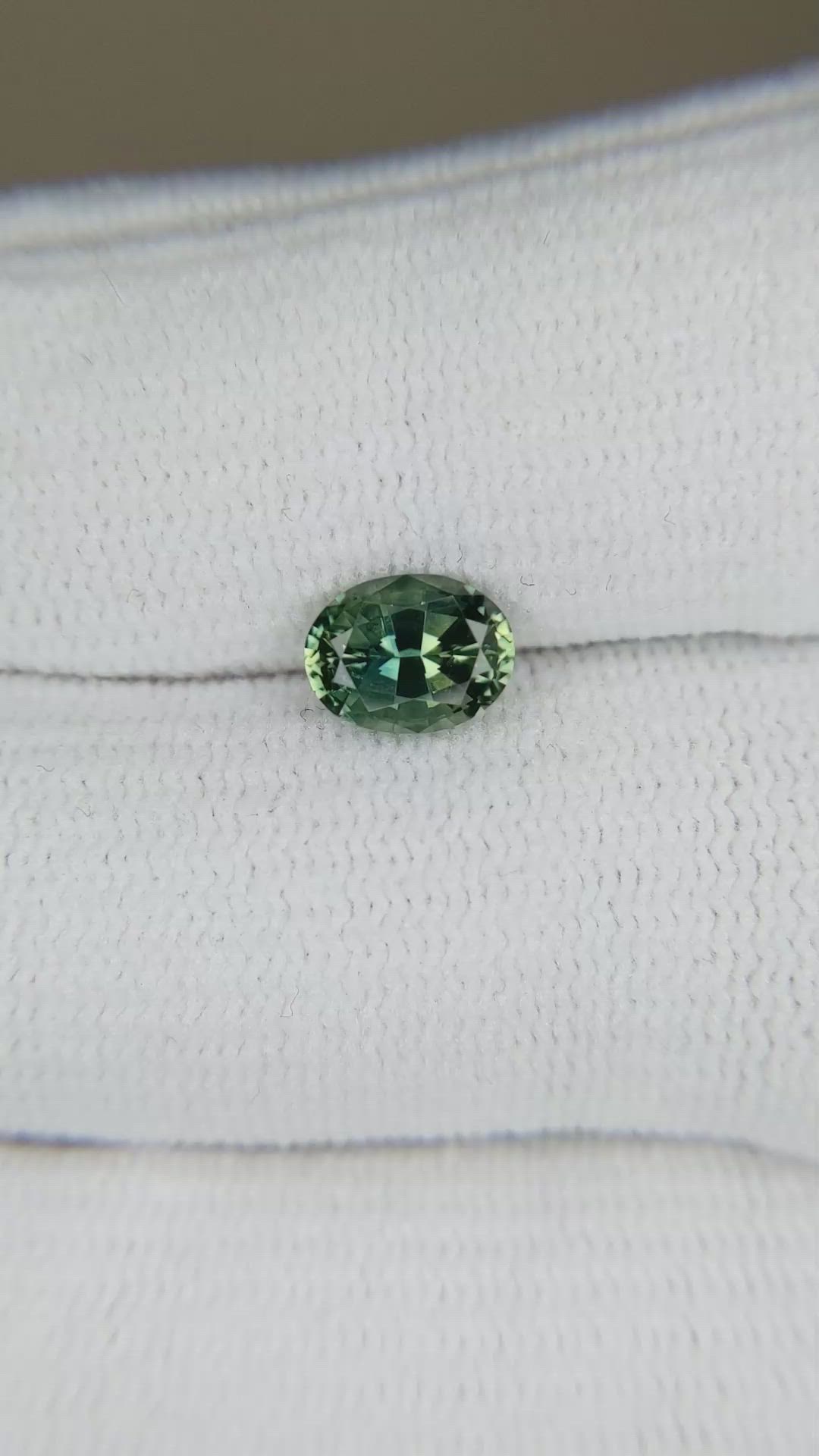 1.41 Ct. Bluish Green Sapphire from Madagascar Size Video