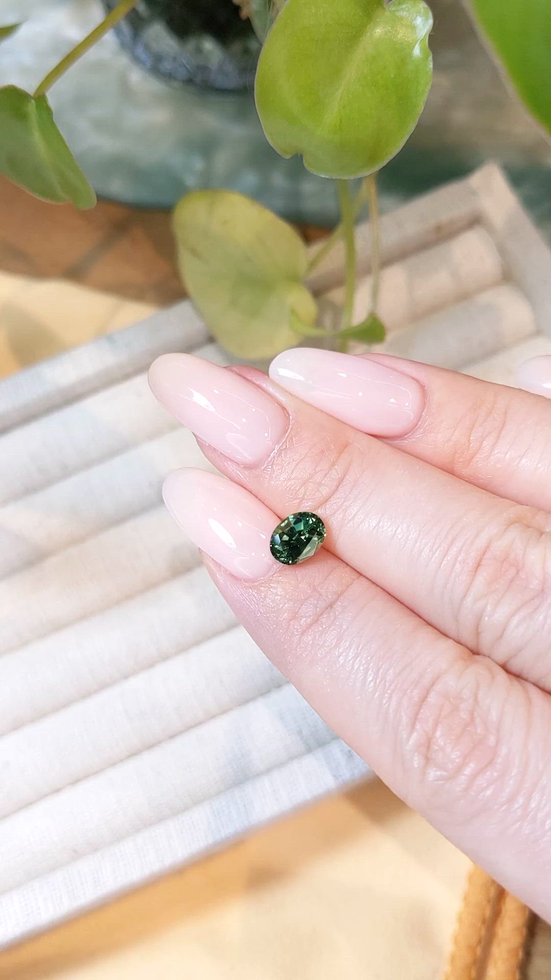 1.41 Ct. Bluish Green Sapphire from Madagascar Size Video