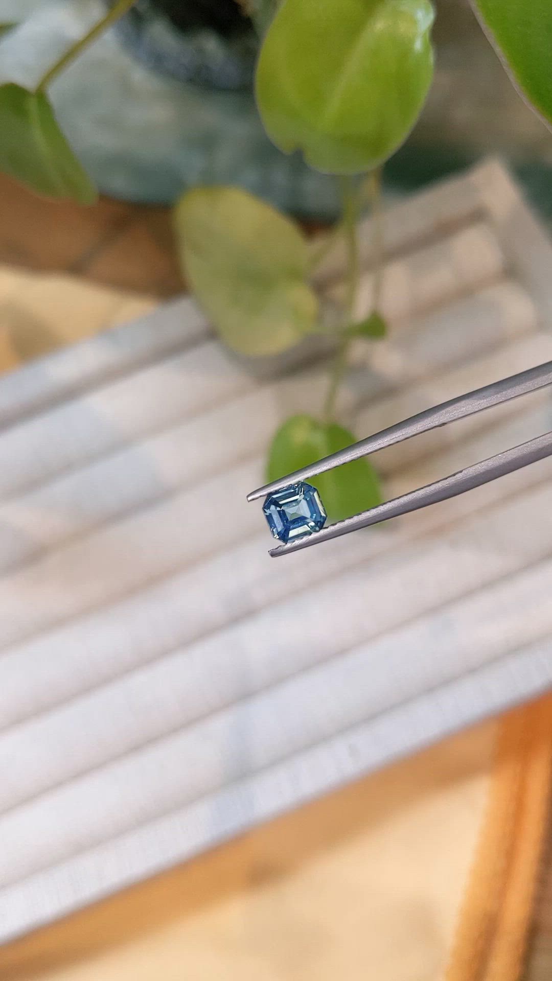 1.04 Ct. Greenish Blue Sapphire from Madagascar Size Video