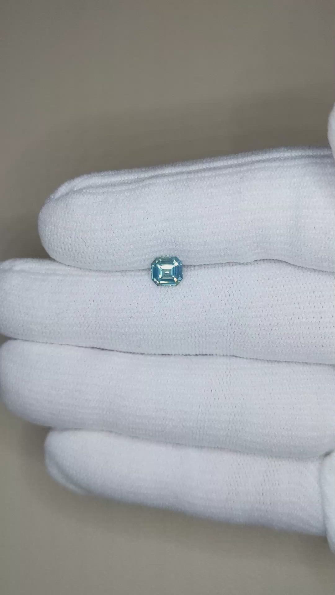 1.04 Ct. Greenish Blue Sapphire from Madagascar Size Video