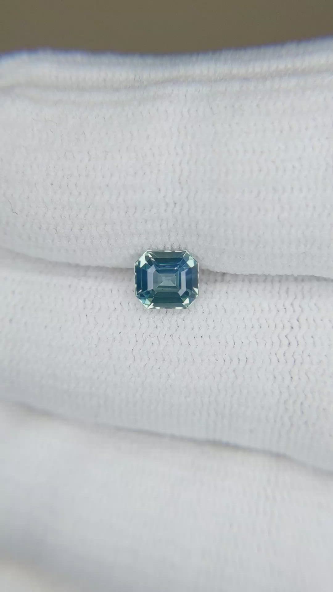 1.04 Ct. Greenish Blue Sapphire from Madagascar Size Video