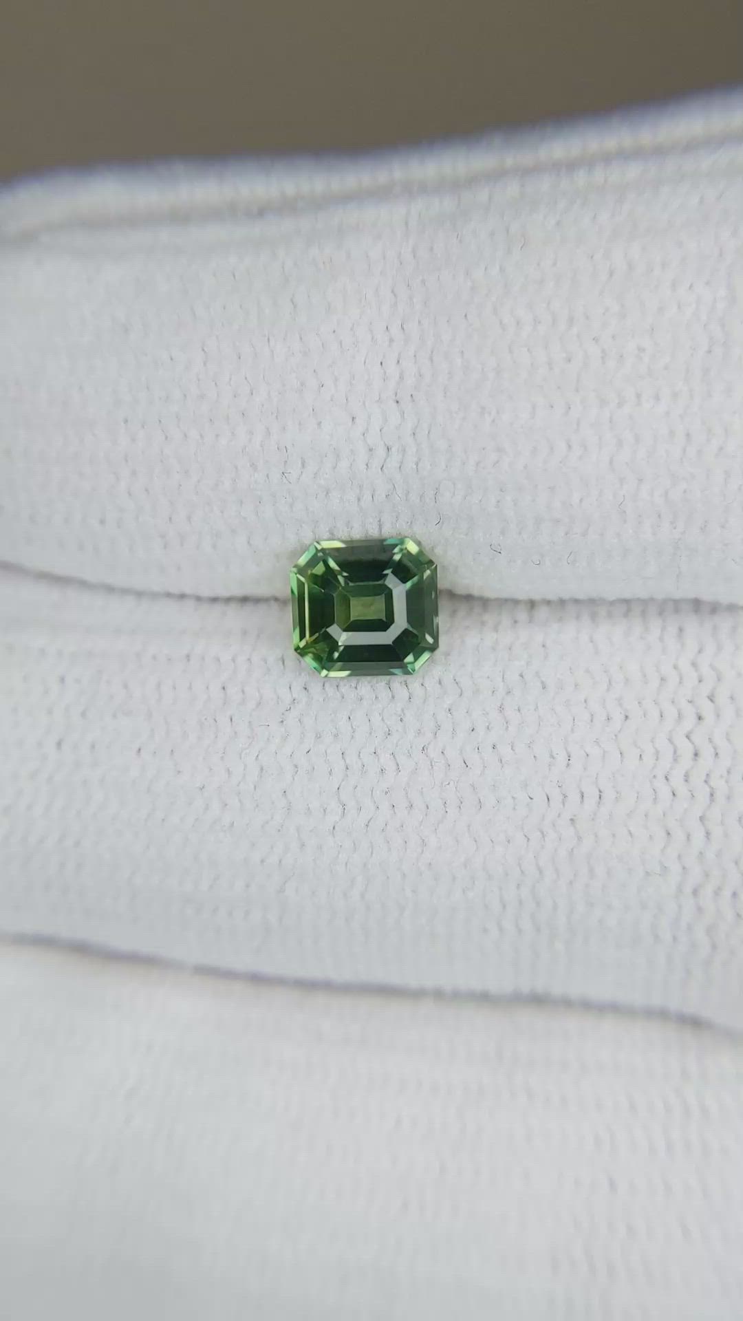 1.06 Ct. Bluish Green Sapphire from Madagascar Size Video