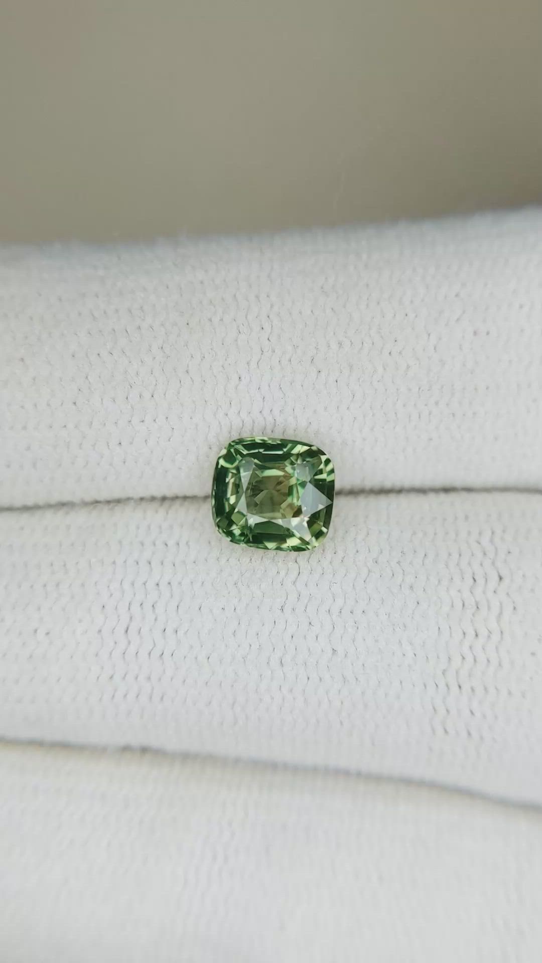 1.61 Ct. Yellowish Green Sapphire from Madagascar Size Video