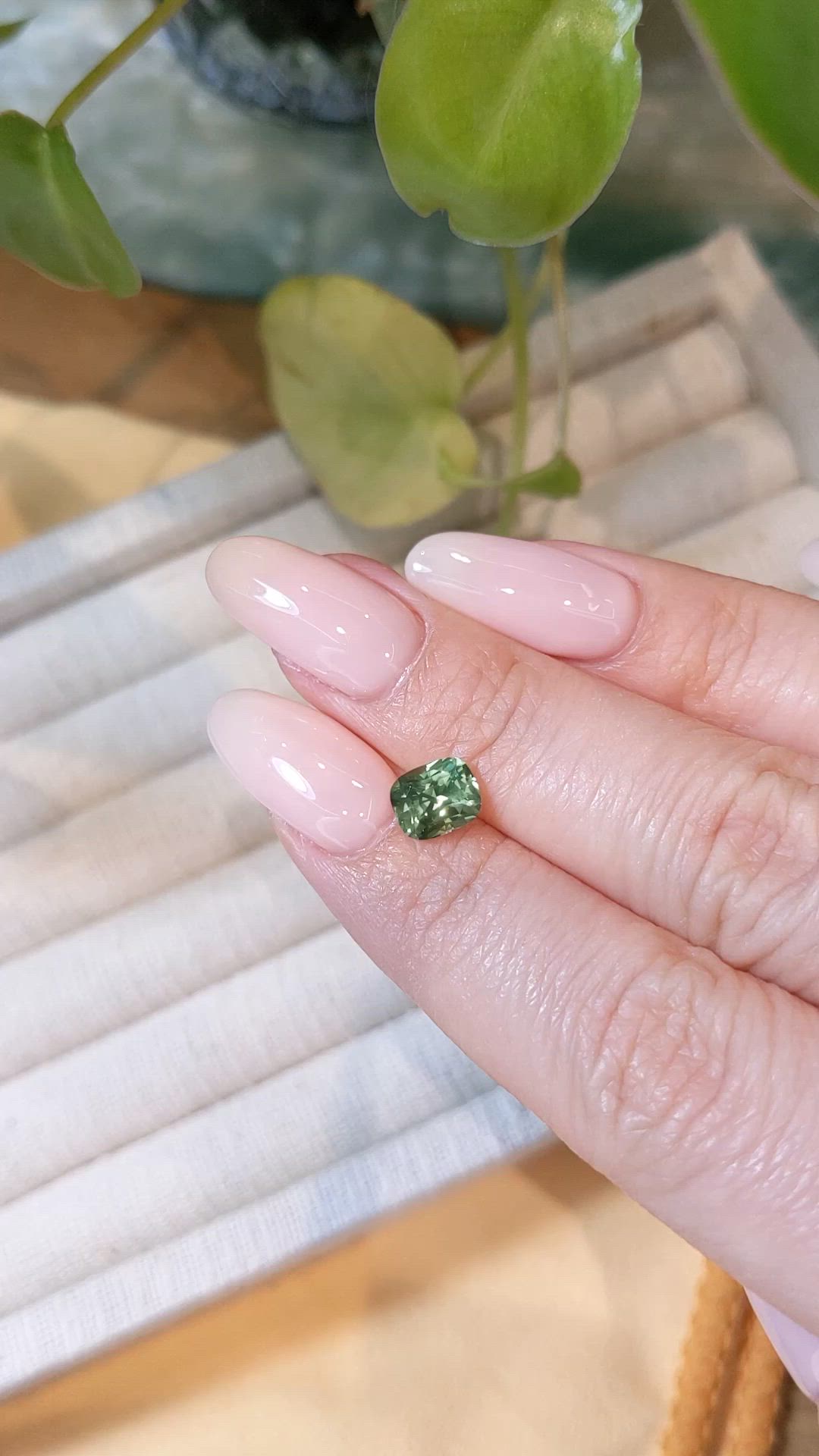 1.64 Ct. Green Sapphire from Madagascar Size Video