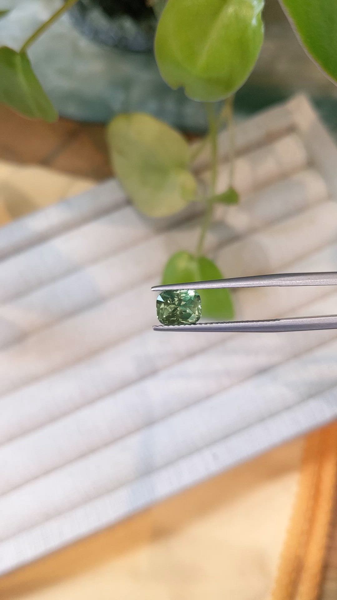 1.64 Ct. Green Sapphire from Madagascar Size Video