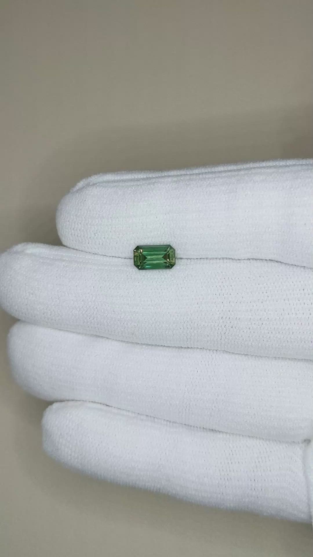 1.61 Ct. Green Sapphire from Madagascar Size Video