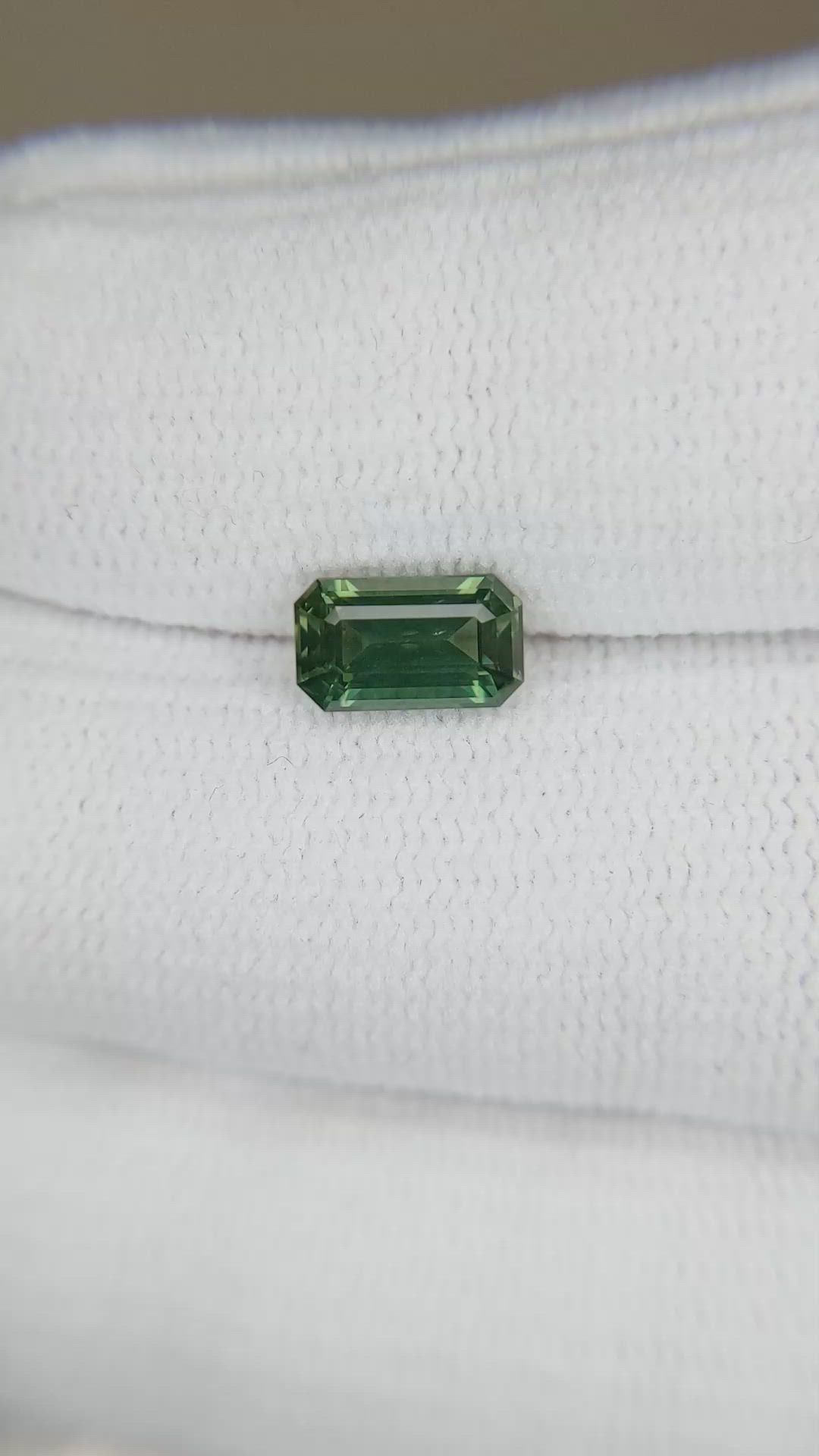 1.61 Ct. Green Sapphire from Madagascar Size Video