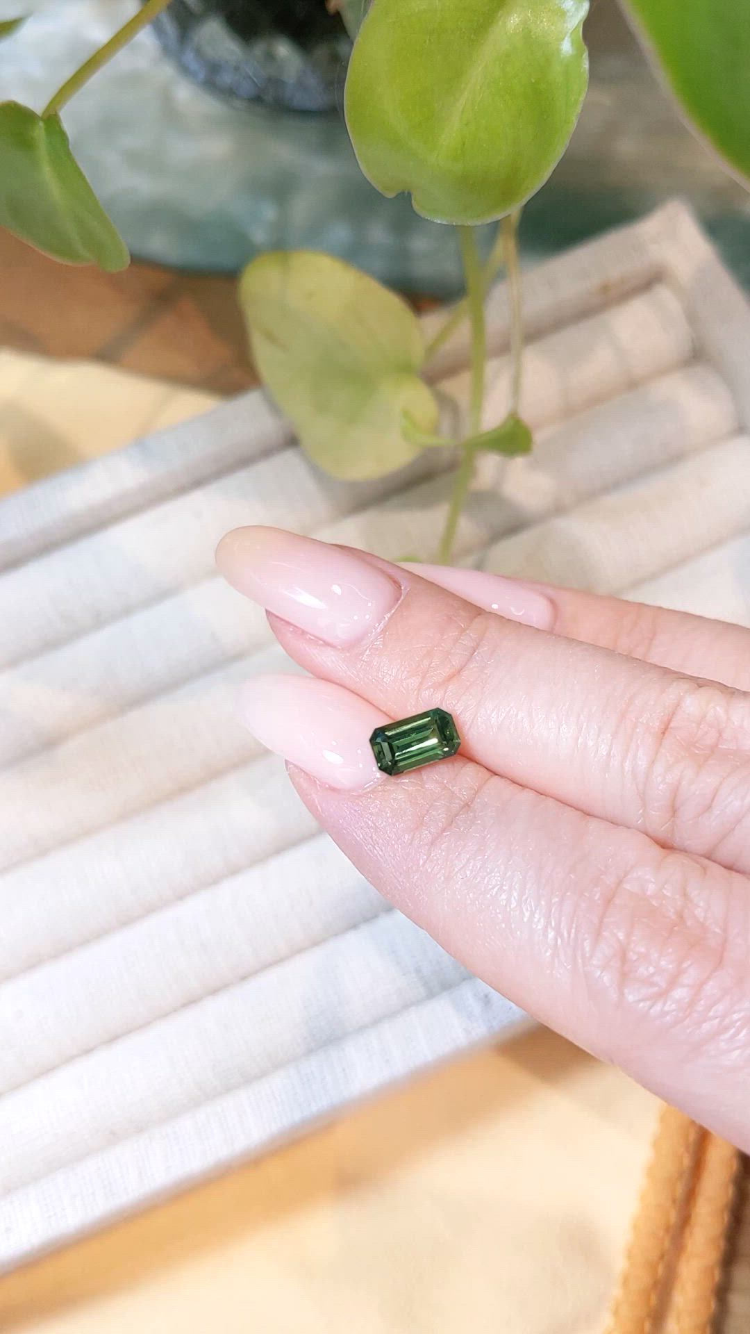1.61 Ct. Green Sapphire from Madagascar Size Video