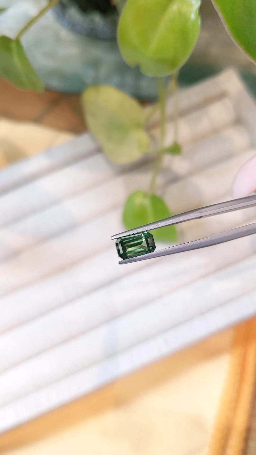 1.61 Ct. Green Sapphire from Madagascar Size Video