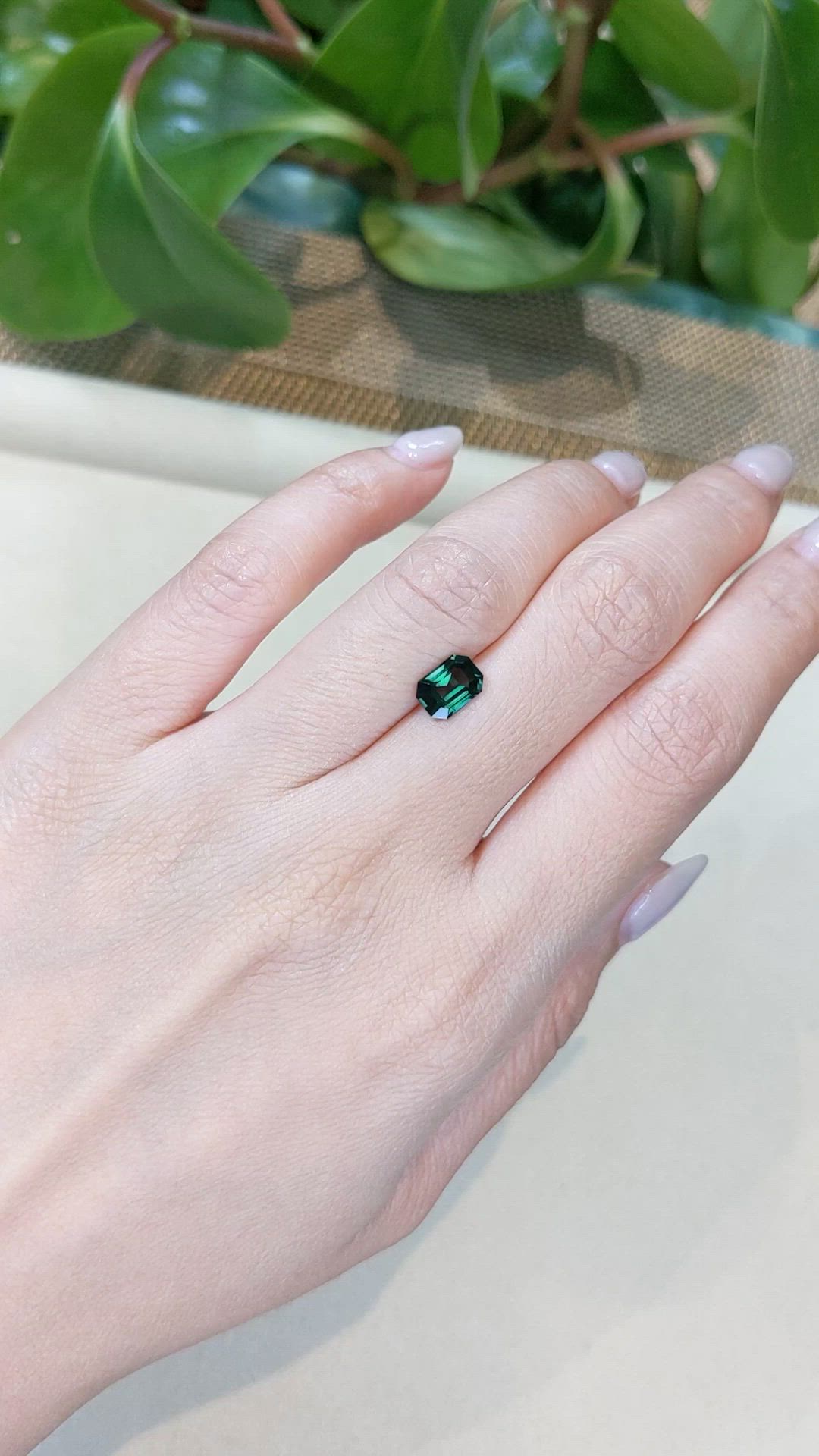 1.52 Ct. Bluish Green Sapphire from Madagascar Size Video