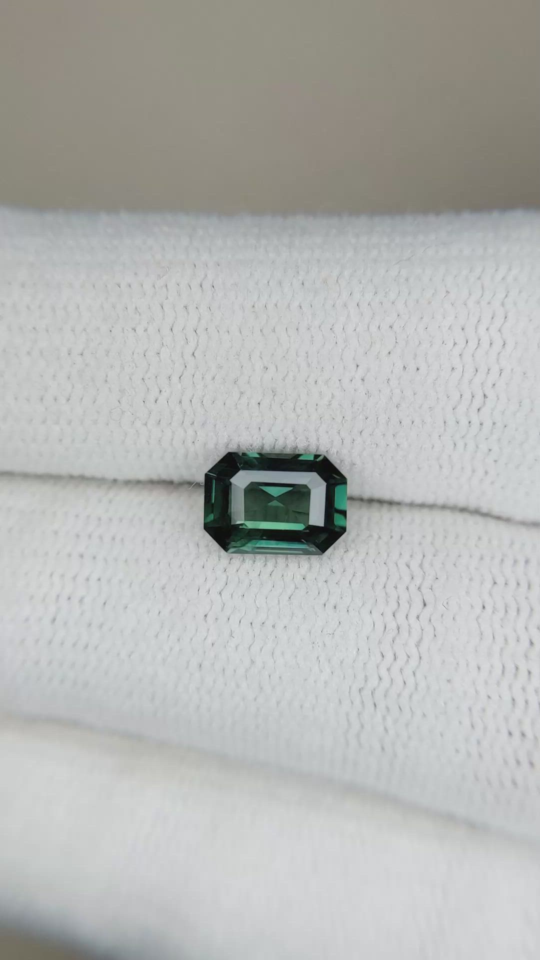1.52 Ct. Bluish Green Sapphire from Madagascar Size Video