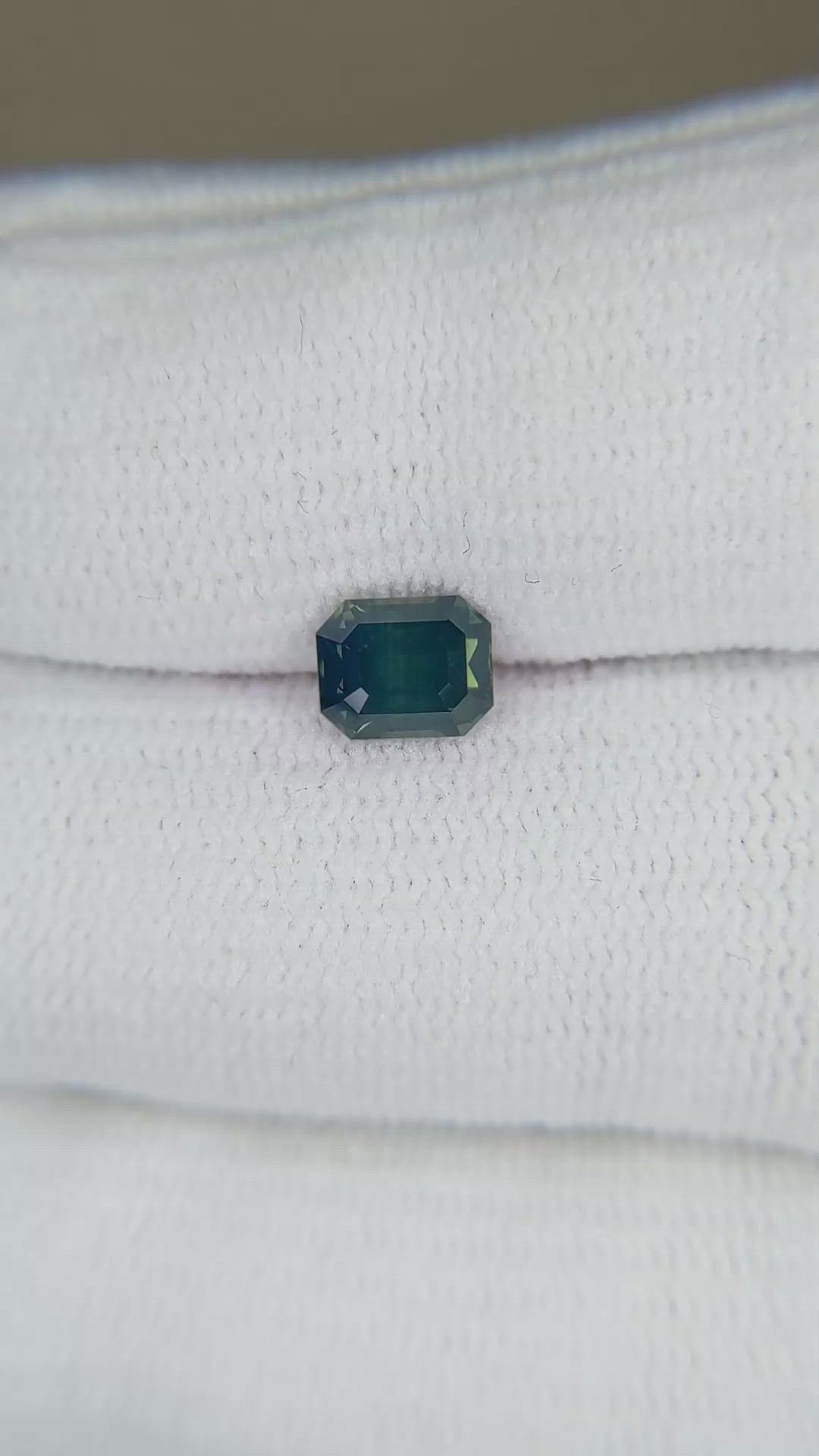1.17 Ct. Bluish Green Sapphire from Madagascar Size Video
