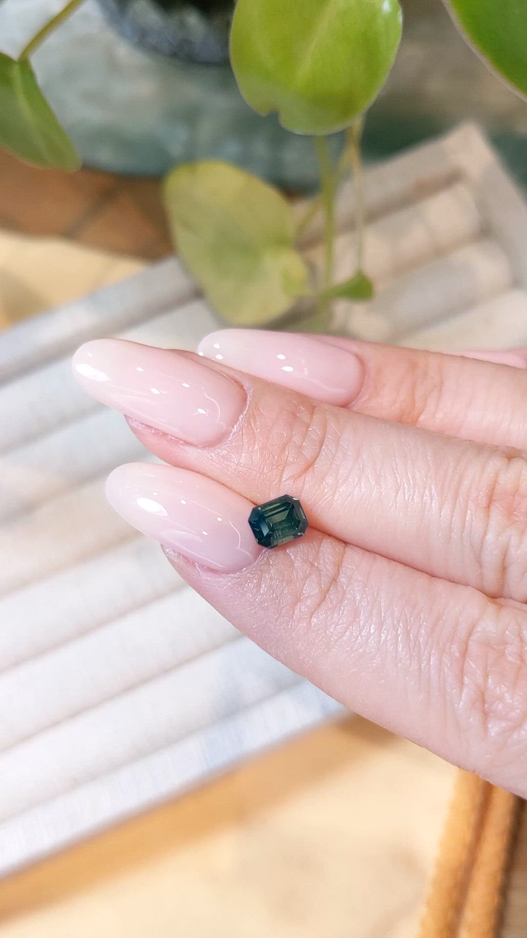 1.17 Ct. Bluish Green Sapphire from Madagascar Size Video