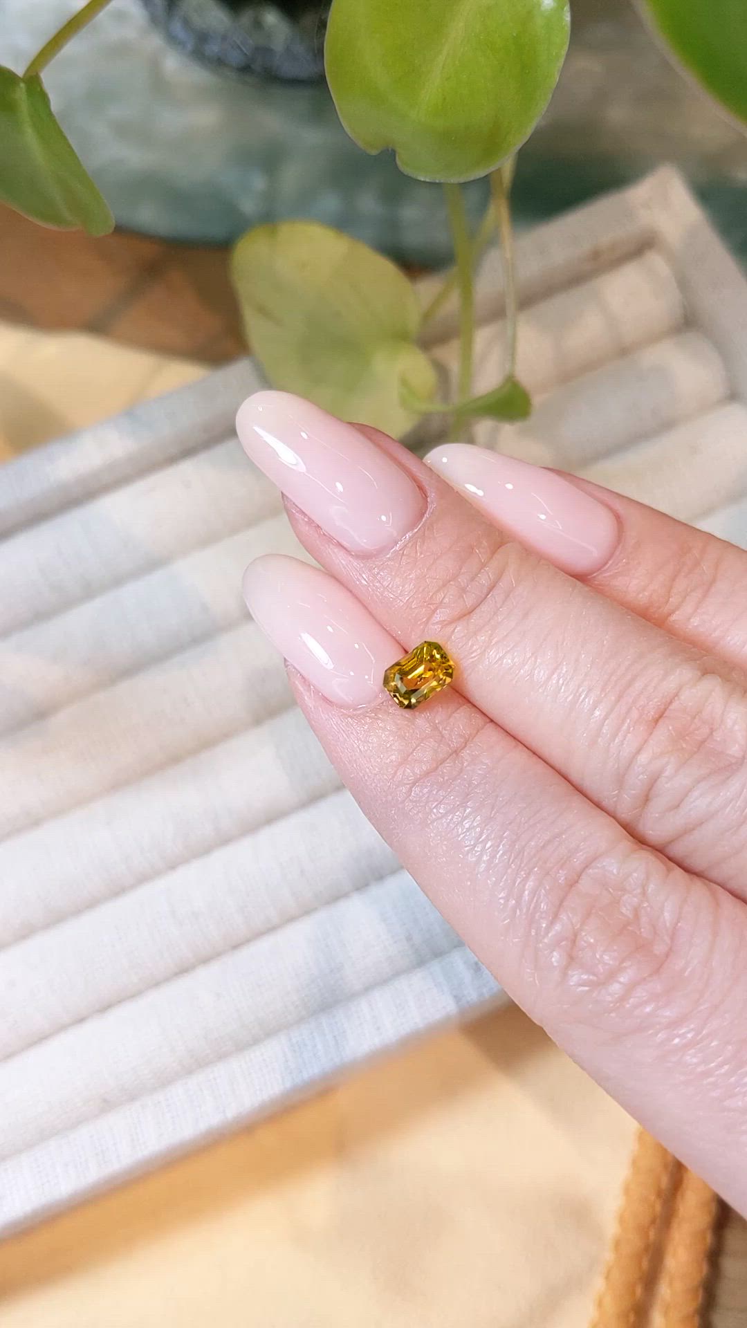 1.19 Ct. Greenish Yellow Sapphire from Madagascar Size Video