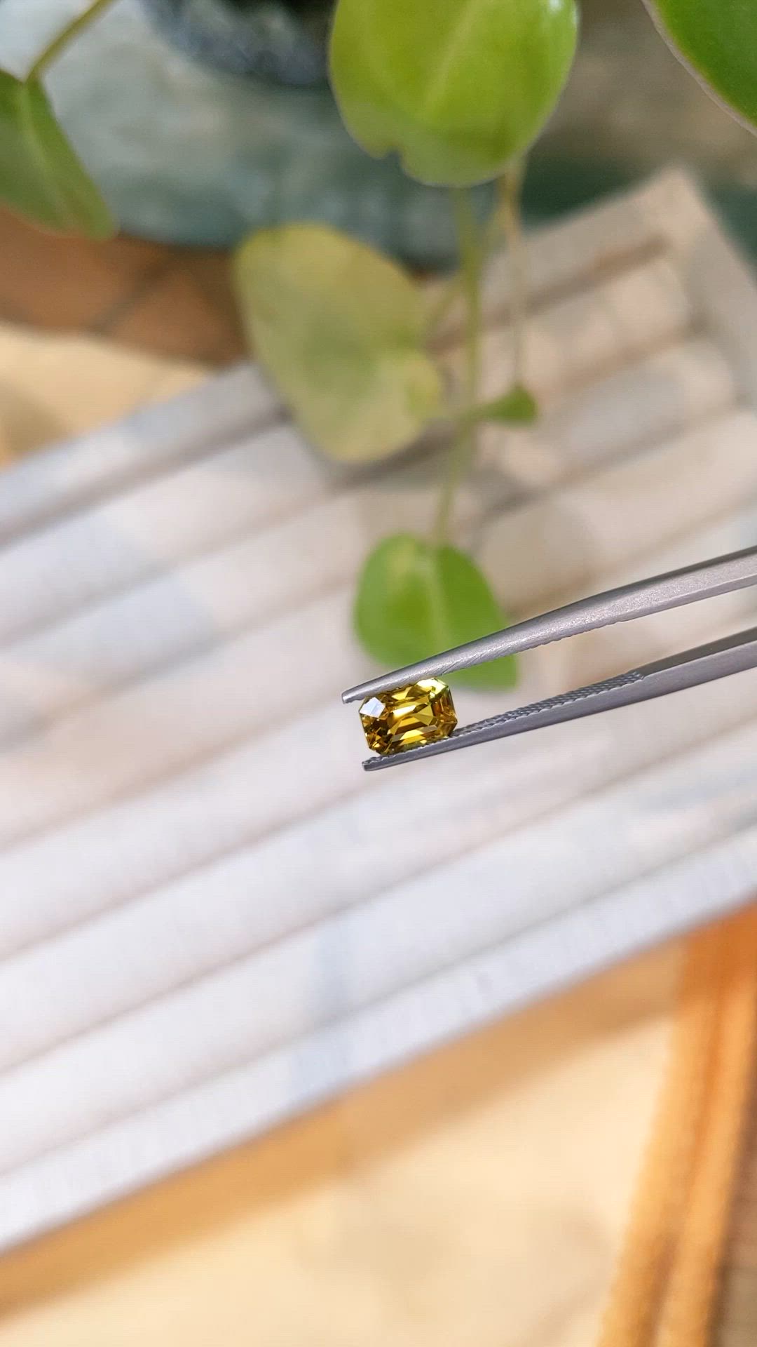 1.19 Ct. Greenish Yellow Sapphire from Madagascar Size Video
