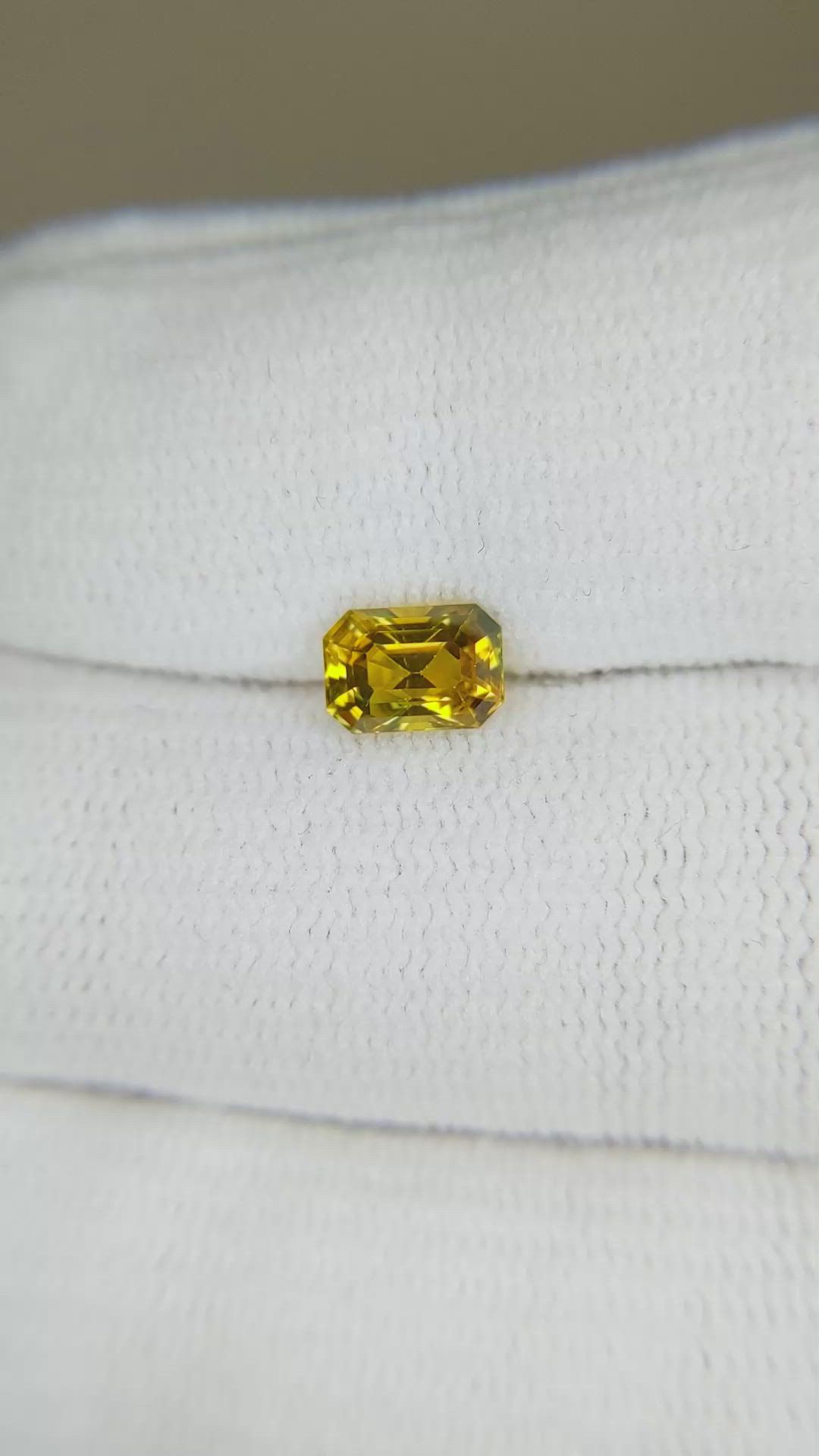 1.19 Ct. Greenish Yellow Sapphire from Madagascar Size Video