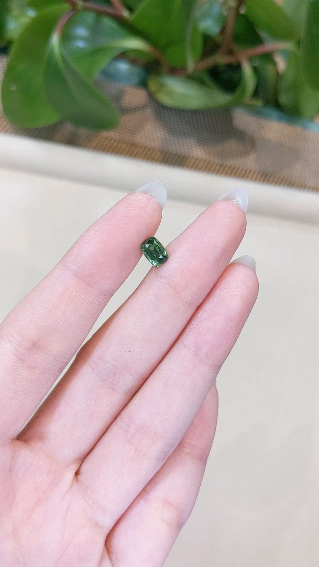 1.24 Ct. Green Sapphire from Madagascar Size Video