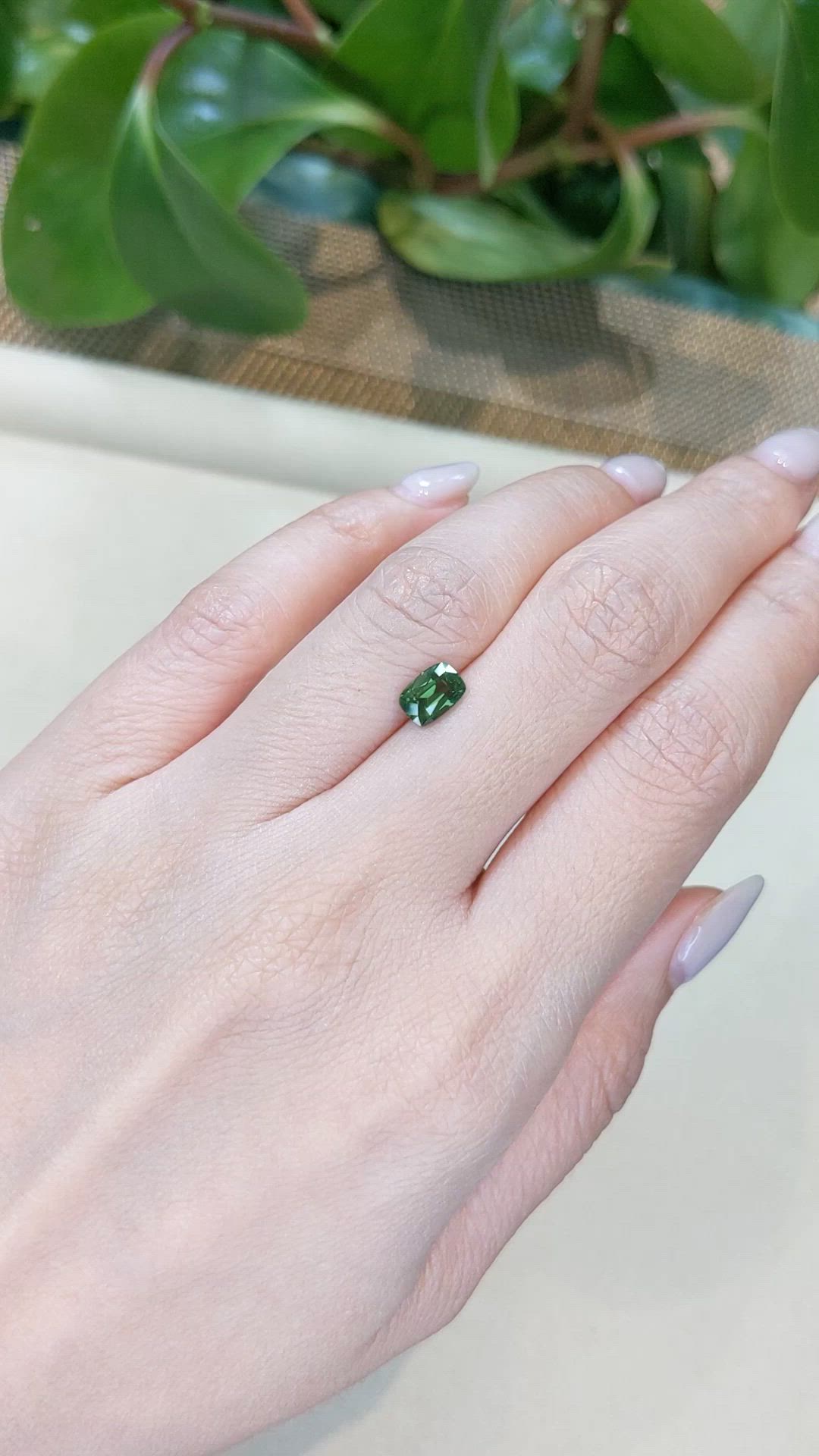 1.24 Ct. Green Sapphire from Madagascar Size Video