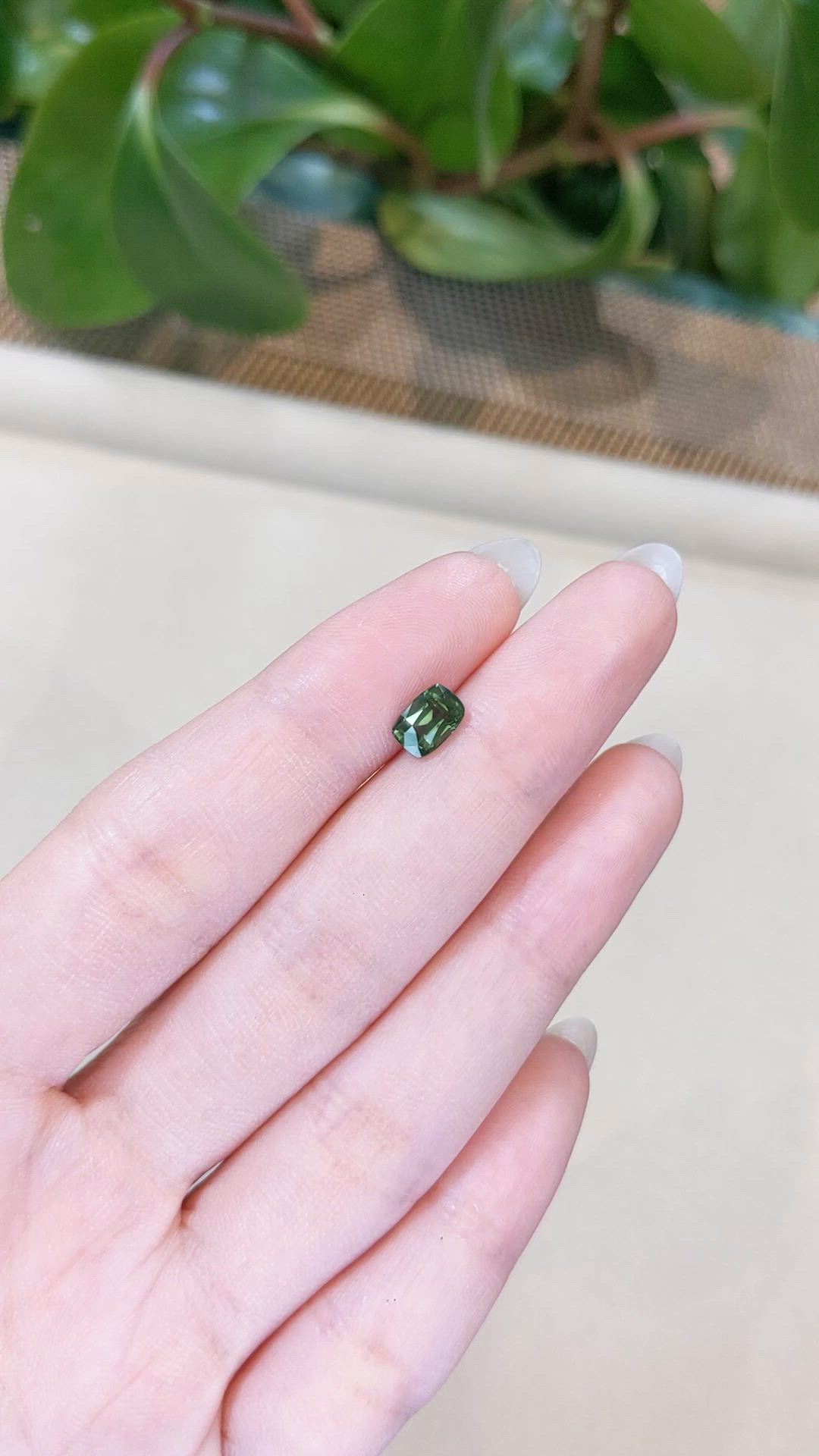 1.24 Ct. Green Sapphire from Madagascar Size Video