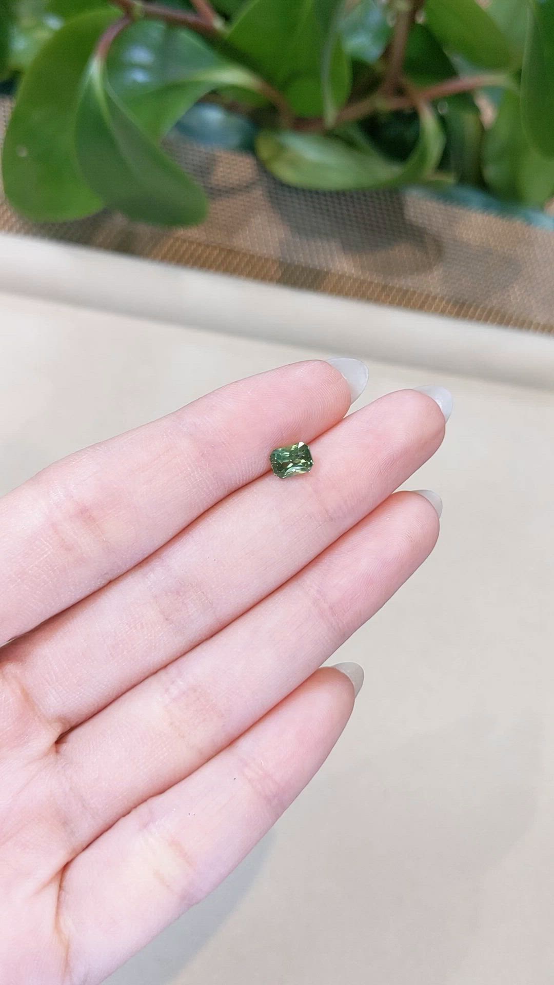 1.04 Ct. Yellowish Green Sapphire from Madagascar Size Video