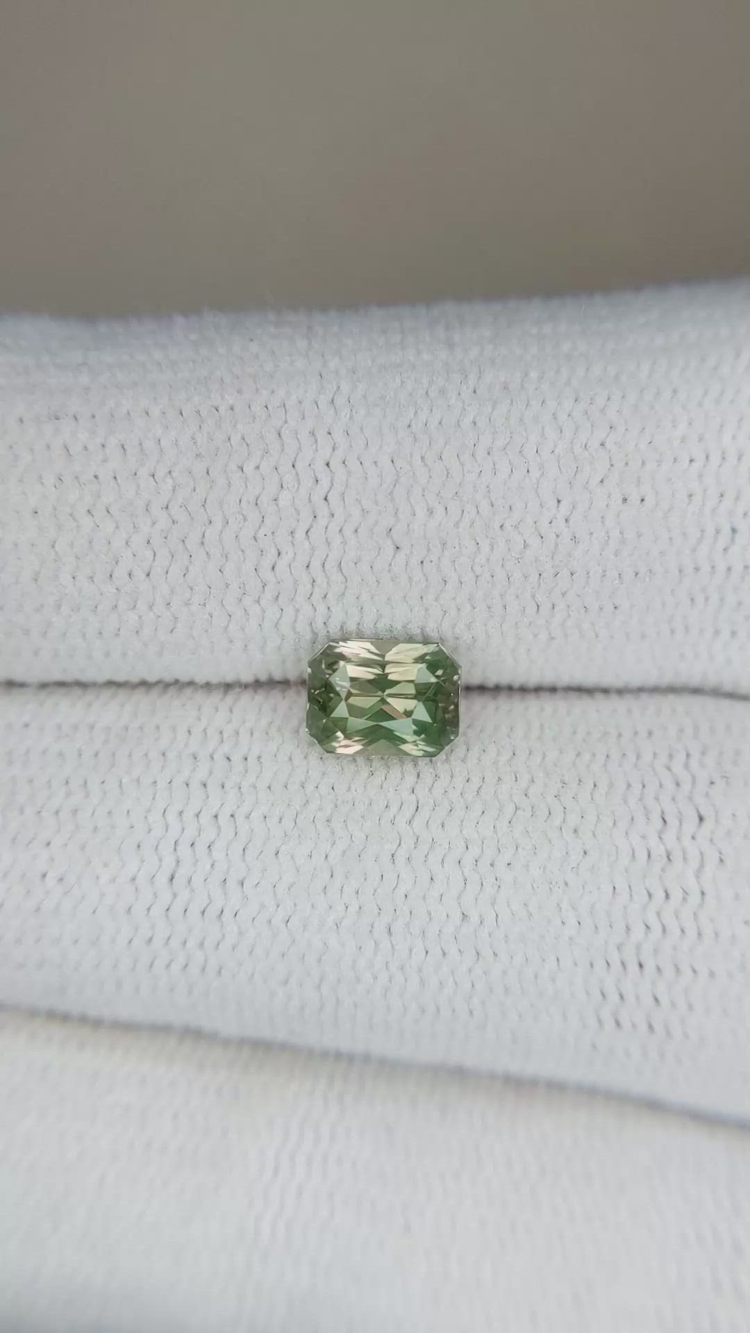 1.04 Ct. Yellowish Green Sapphire from Madagascar Size Video