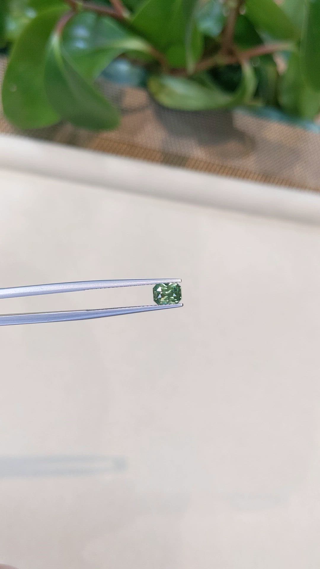 1.04 Ct. Yellowish Green Sapphire from Madagascar Size Video