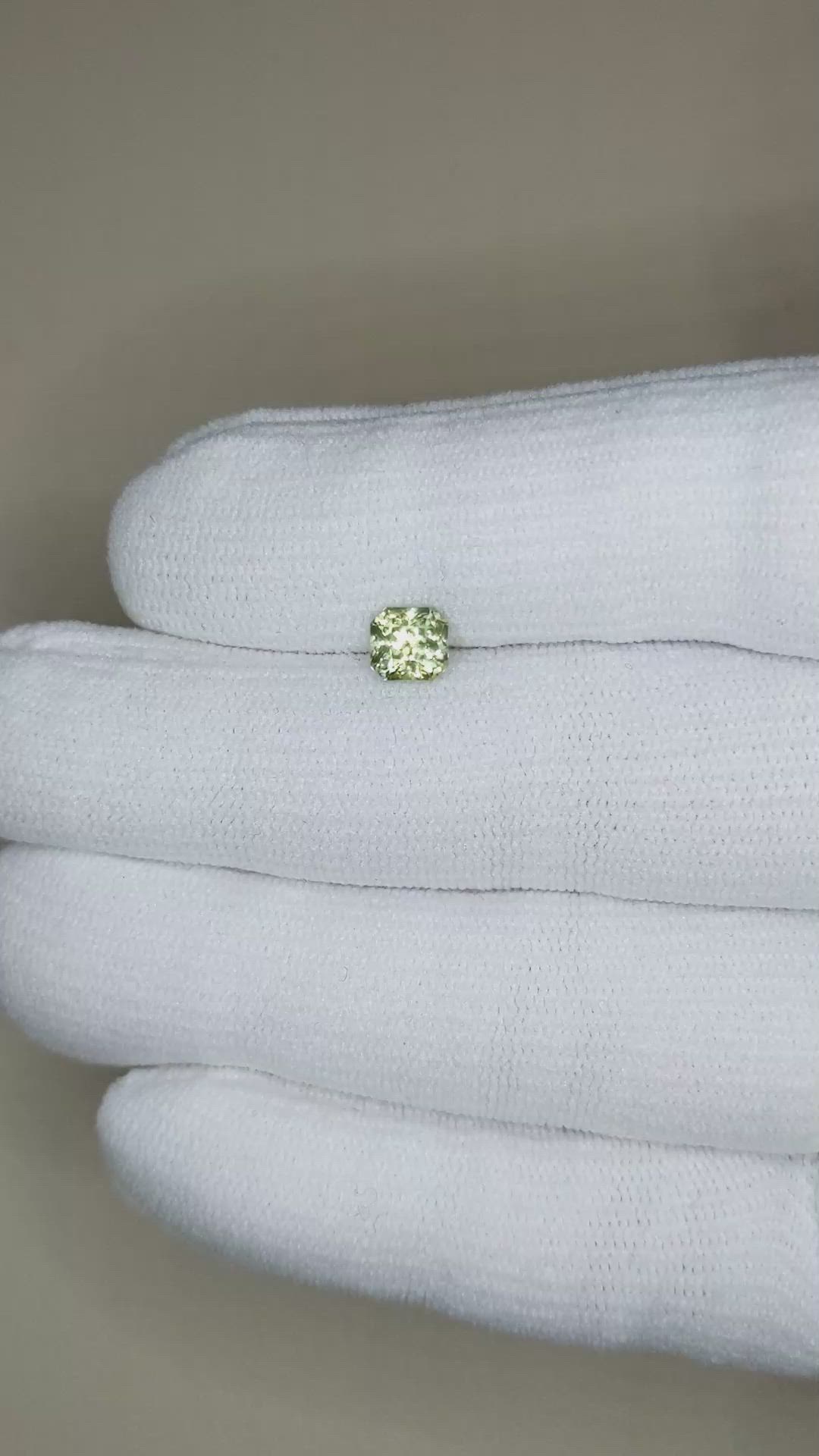 1.18 Ct. Yellowish Green Sapphire from Madagascar Size Video