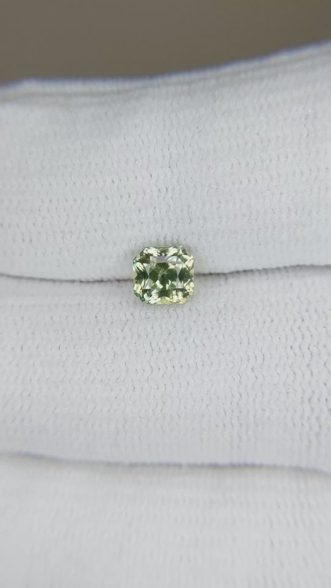1.18 Ct. Yellowish Green Sapphire from Madagascar Size Video
