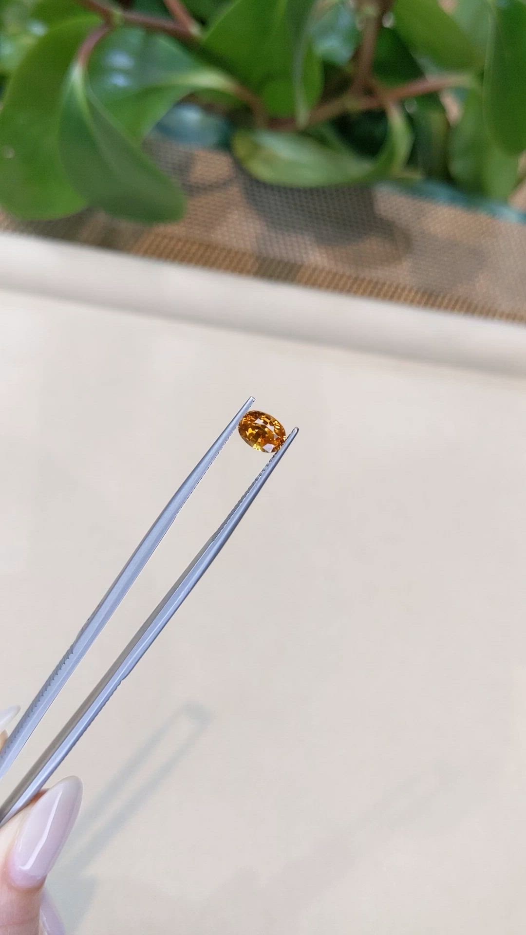 1.32 Ct. Orange Sapphire from Thailand Size Video