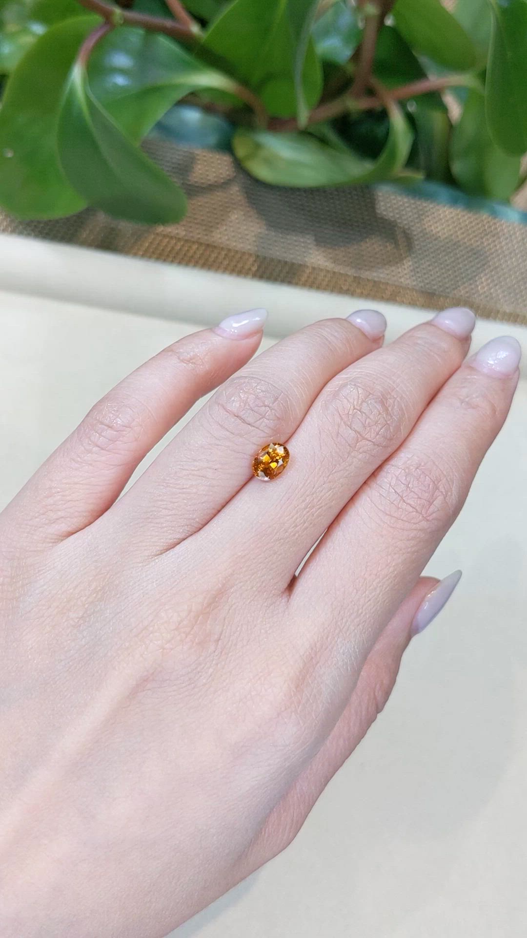 1.32 Ct. Orange Sapphire from Thailand Size Video