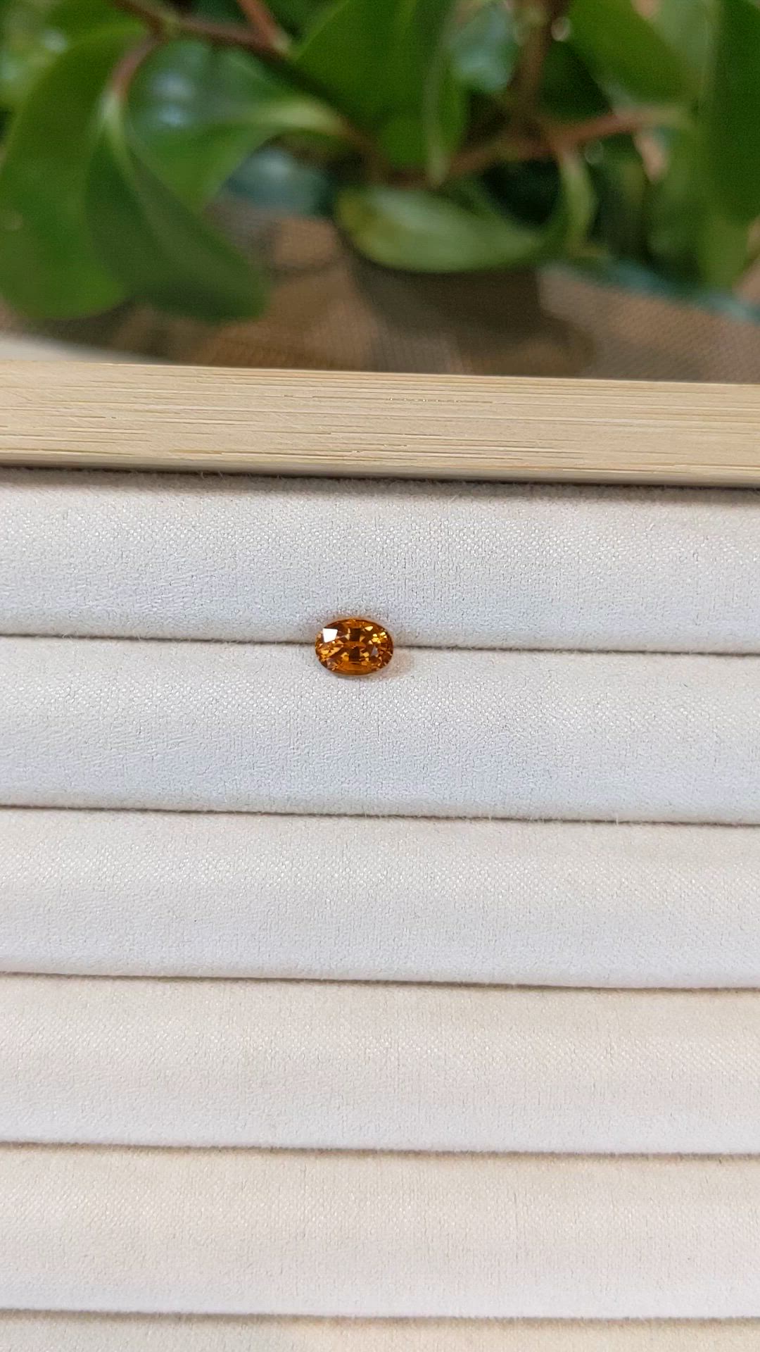 1.32 Ct. Orange Sapphire from Thailand Size Video