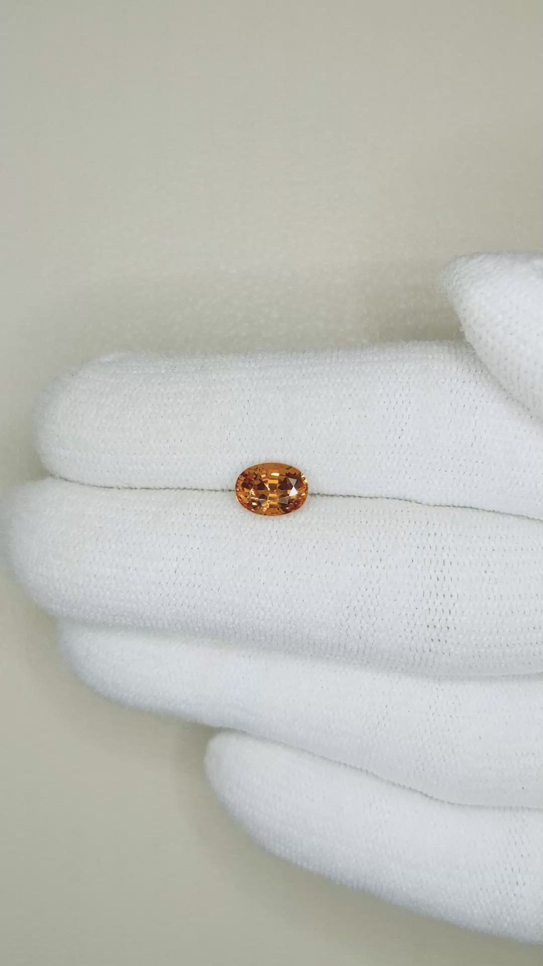 1.32 Ct. Orange Sapphire from Thailand Size Video