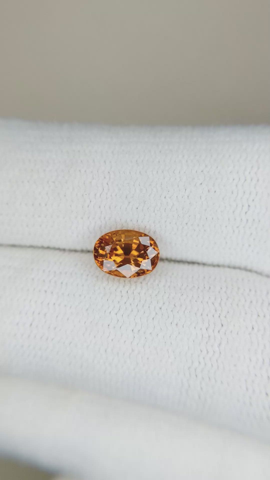 1.32 Ct. Orange Sapphire from Thailand Size Video