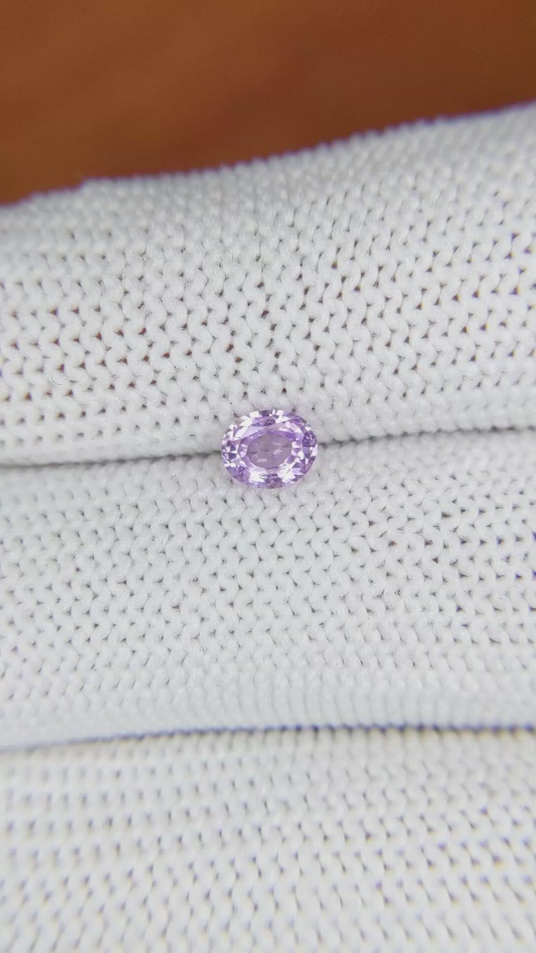 0.53 Ct. Pinkish Purple Sapphire from Ceylon (Sri Lanka) Size Video