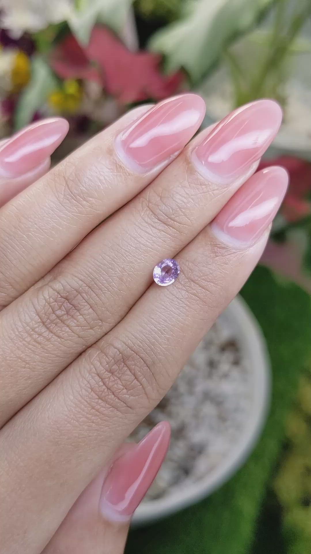 0.53 Ct. Pinkish Purple Sapphire from Ceylon (Sri Lanka) Size Video