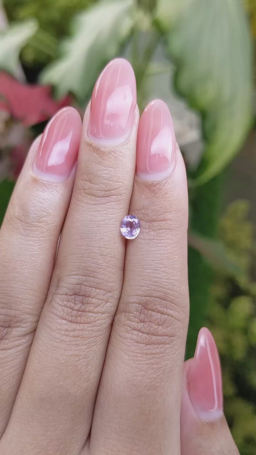 0.53 Ct. Pinkish Purple Sapphire from Ceylon (Sri Lanka) Size Video