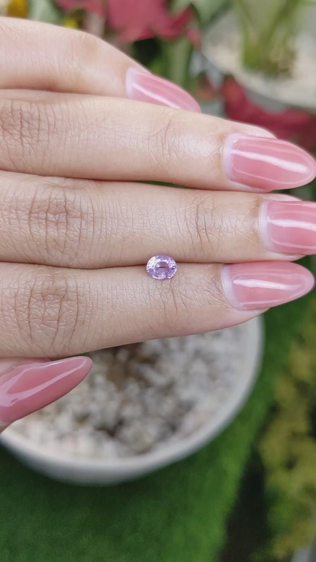 0.53 Ct. Pinkish Purple Sapphire from Ceylon (Sri Lanka) Size Video