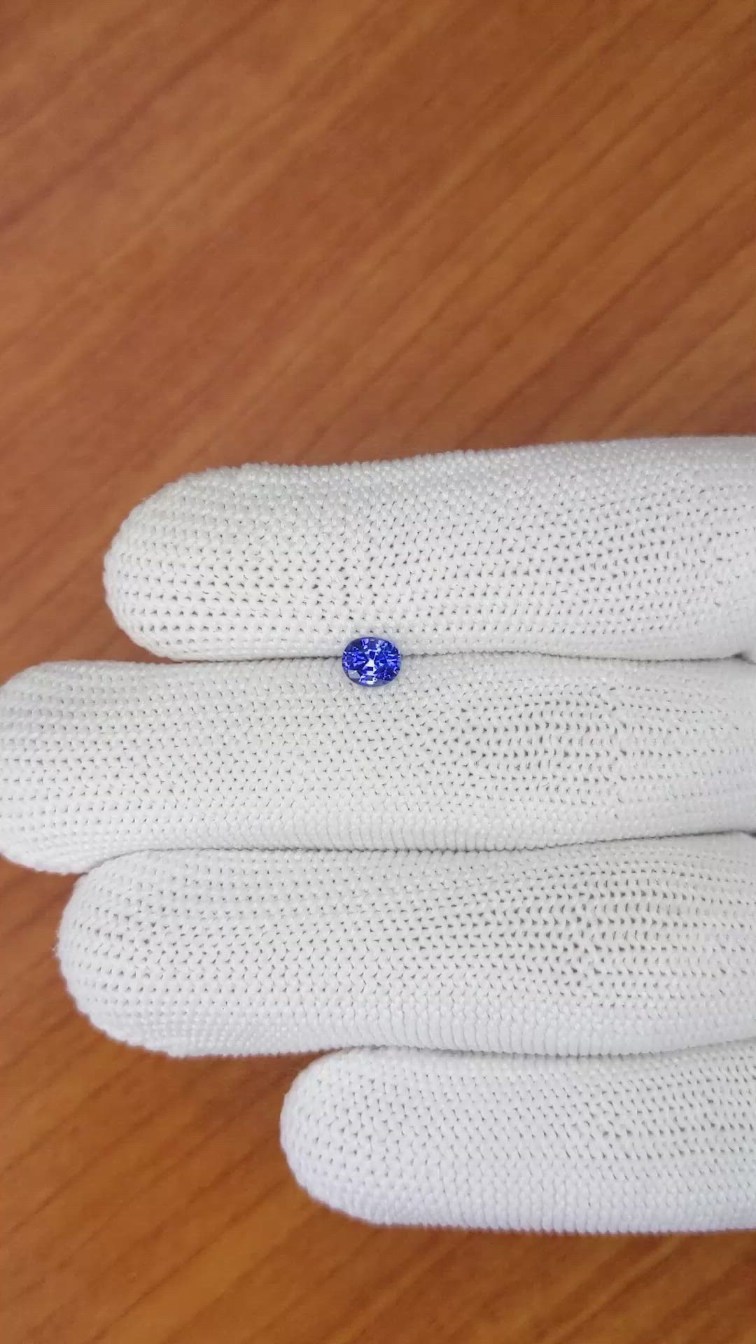 0.52 Ct. Blue Sapphire from Ceylon (Sri Lanka) Size Video