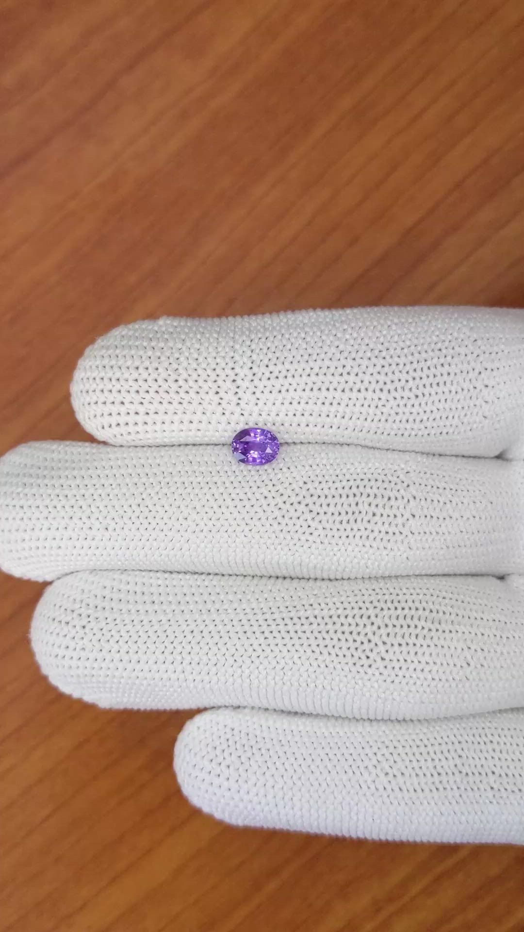 0.69 Ct. Pinkish Purple Sapphire from Madagascar Size Video