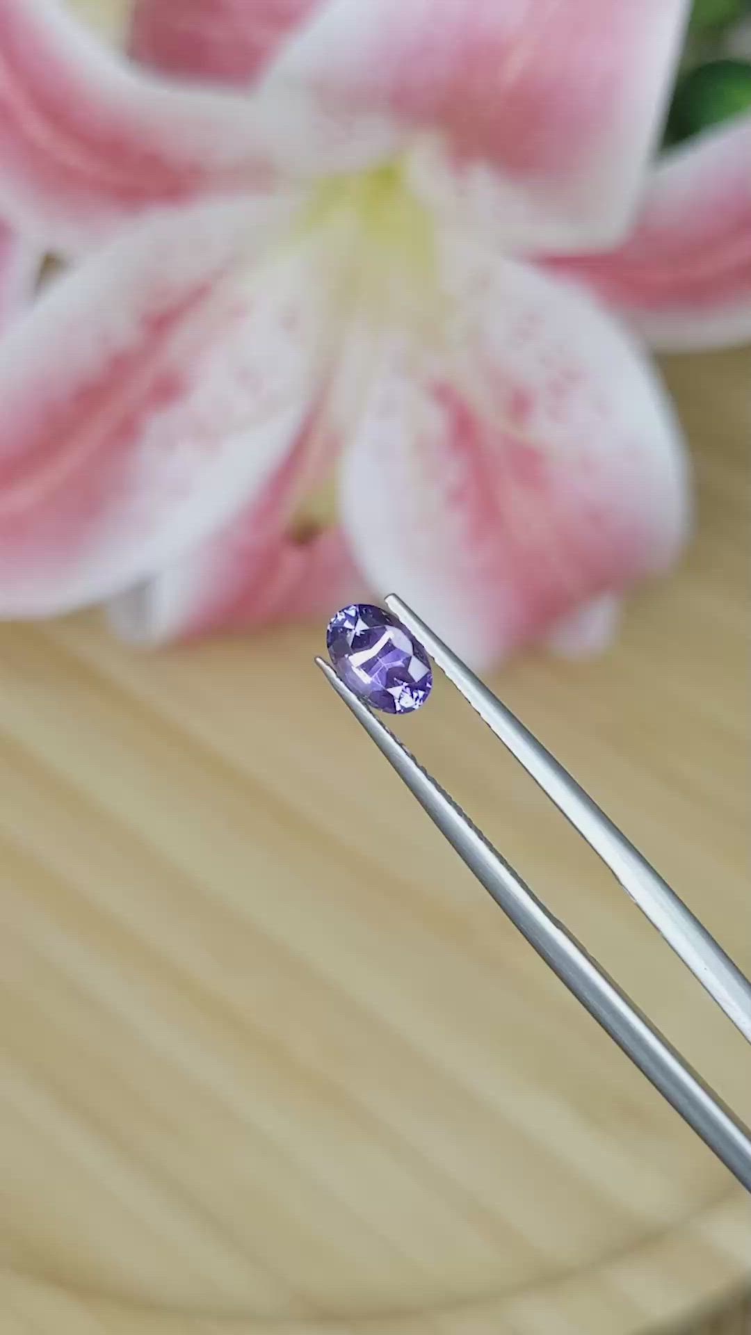 0.88 Ct. Bluish Purple Sapphire from Madagascar Size Video