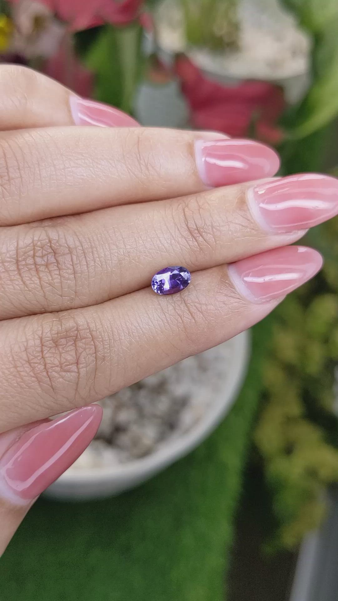 0.88 Ct. Bluish Purple Sapphire from Madagascar Size Video